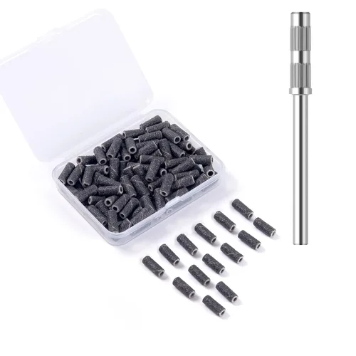 Miniatura 9 de 100 piezas de bandas pequeñas de lijado de uñas para taladro de uñas, bits mini de 3.1mm de mandril de lijado de uñas de grano 80 para uñas