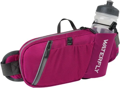 Miniatura 11 de WATERFLY Cangurera con soporte para botella de agua: Riñonera de senderismo con correa para mujeres y hombres, paquete de hidratación para la cadera
