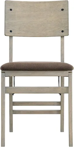Miniatura 9 de Stakmore Classic Comfort - Sillas plegables de madera con respaldo curvo con asientos acolchados, juego de 2 sillas de comedor plegables sin