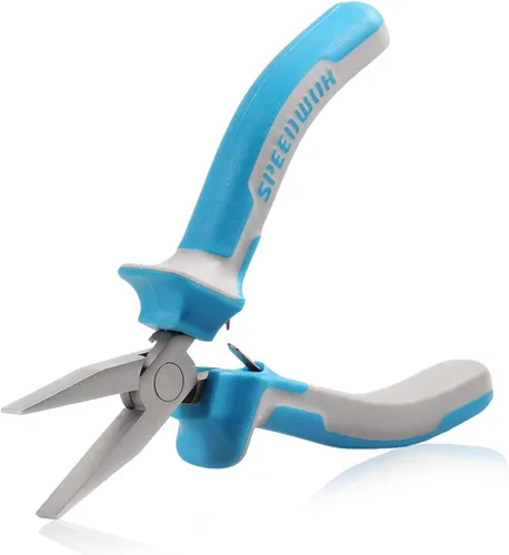 Miniatura 12 de SPEEDWOX Alicates de punta fina con punta fina, alicates de punta larga con mandíbula dentada, cubierta protectora para fabricación de joyas, pesca
