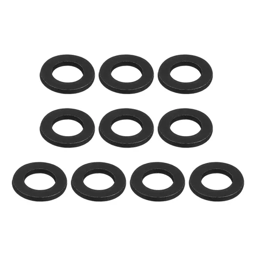 Miniatura 31 de Uxcell Arandela plana de acero al carbono para pernos M8, 10 piezas M8 x 16 x 1.5mm, aleación de acero negro oxidado de grado 8.8, sujetadores