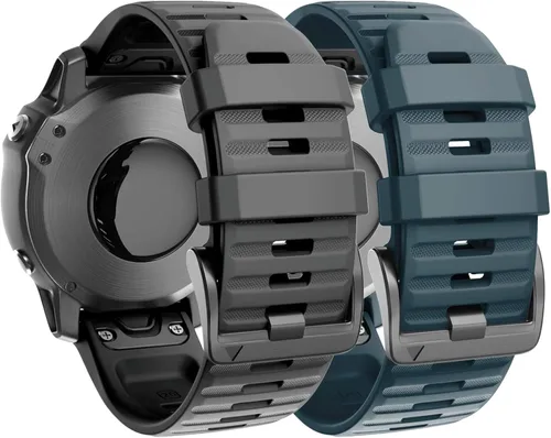 Miniatura 17 de ANCOOL Compatible con banda Fenix 6X/7X de 26mm Quickfit, correa de silicona suave de repuesto para relojes inteligentes Fenix 5X/Fenix 8 de Verde