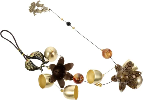 DOITOOL Antique Hanging Bell Wind Chime for Outdoor Patio Garden Decor Alloy Craft with Joyful Sound Retro Style Chinese Bell for Porch Window