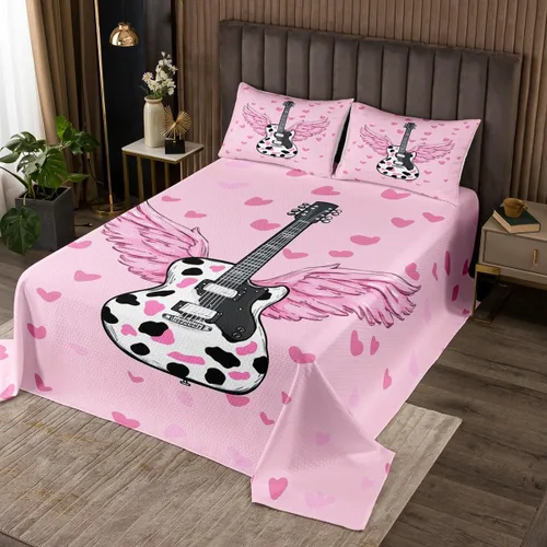 Miniatura 27 de Castle Fairy Cowboy Boots Bedspread Twin Size Bohemia Musical Guitar Coverlet Set Boys Bedroom Present Western Rustic Cowgirl Decor Bedding Set