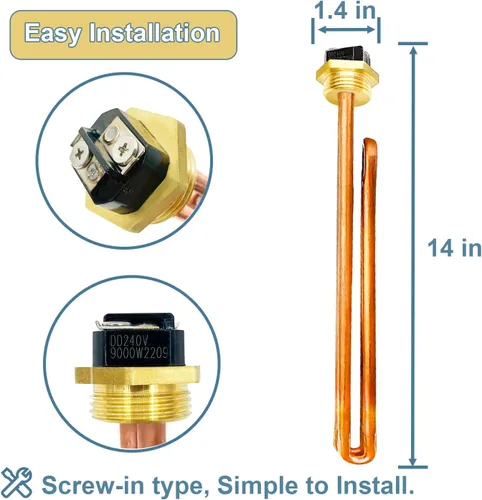 Miniatura 5 de Elemento calefactor HE 90240, para Ecosmart ECO 18 24 27 36, Rheem, Eemax, calentadores de agua eléctricos sin tanque Richmond, repuesto 80240