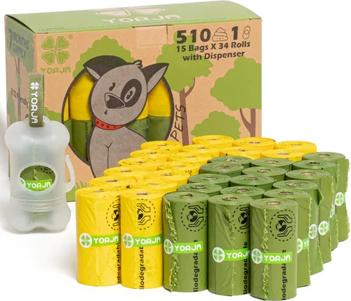 Miniatura 8 de Rollos de bolsas para excrementos de perro, 720 bolsas de desechos de mascotas, 100% a prueba de fugas, extra gruesas y fuertes, mezcla de almidón