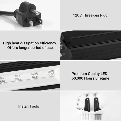 Miniatura 4 de Barra de Luz Negra LED de 38W Barras de Luz Negra con Enchufe e Interruptor Ilumina Área de 22x22 pies para Fiesta Fluorescente Fiestas de Halloween