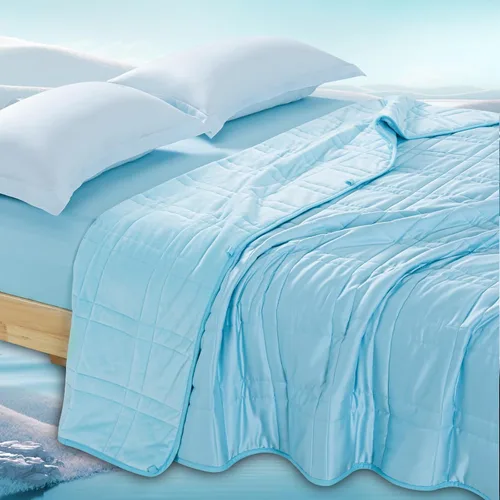 Miniatura 19 de OMYSTYLE Manta pesada reversible de 48x72 pulgadas y 15 libras para adultos, manta doble cara con peso de felpa corta cálida y tela Tencel fresca