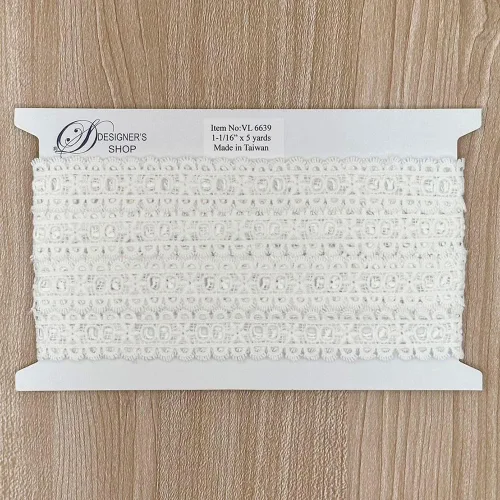Miniatura 3 de Designer's Shop VL 6639 VL 6639 - Borde de encaje blanco de 5 yardas para costura, manualidades (margarita-mareado) 1-1/16 pulgadas x 5 yardas