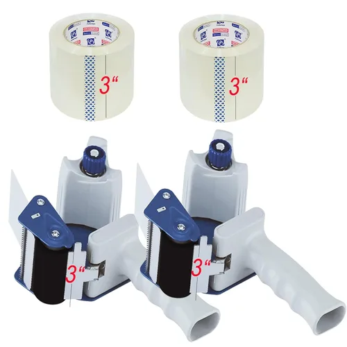 Miniatura 6 de PERFECTAPE 3" Cinta de embalaje resistente 1 rollo con pistola de cinta de 3", transparente, 2.7 mil, 3 pulgadas x 65 yardas, para embalaje, envío
