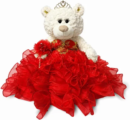 Miniatura 11 de KINNEX COLLECTIONS SINCE 1997 20" Quince Anos Quinceanera Last Doll Osito de peluche con vestido (pieza central) ~ ARC16831-23R (Aqua)