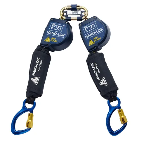 3M DBI/Sala Nano-Lok 3101538 Arc Flash 8 pies 100% unidad de amarre con conector de doble pierna y extremos de mosquetón de ojo cautivo de aluminio