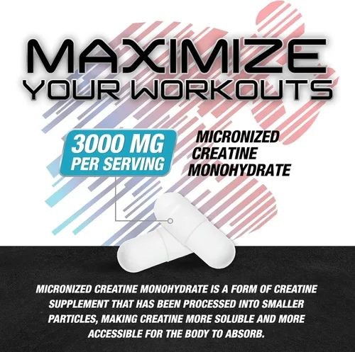 Miniatura 3 de Monohidrato de creatina 3000 mg por porción - Polvo de creatina micronizada de 3 veces de fuerza - Apoya el músculo magro, la fuerza, la energía