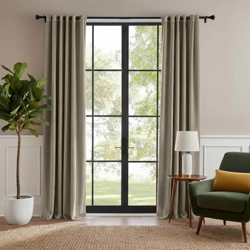 Miniatura 22 de RYB HOME Cortinas de terciopelo beige camello 84 pulgadas, cortinas gruesas de terciopelo para oscurecer la habitación para decoración de granja