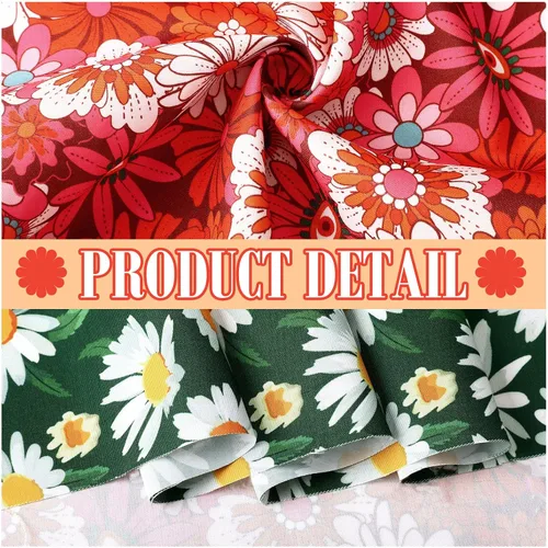 Miniatura 5 de Newwiee 12 piezas de tela vintage retro floral de 18 x 22 pulgadas, patrón de flores, paquetes de parches de material para costura, manualidades