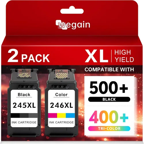 Paquete combinado de cartuchos de tinta PG-245XL CL-246XL de alto rendimiento compatible con Canon 245 246 XL, funciona con impresoras Canon PIXMA