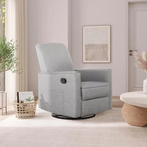 Miniatura 2 de Evolur Raleigh - Mecedora básica y sillón reclinable, color gris claro