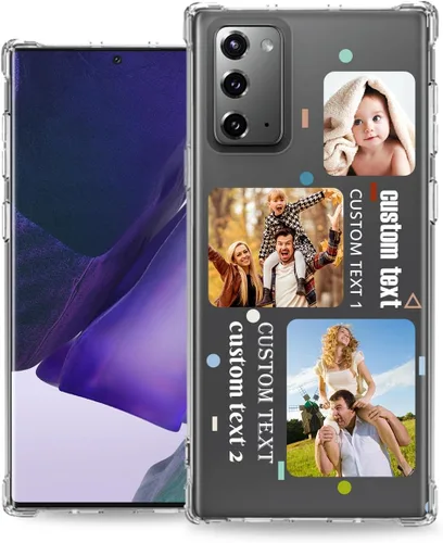 Funda personalizada para Galaxy Note 20 Samsung Phone Ultra Picture Photo Monogram Name – Funda personalizada Make Note20 delgada delgada suave goma