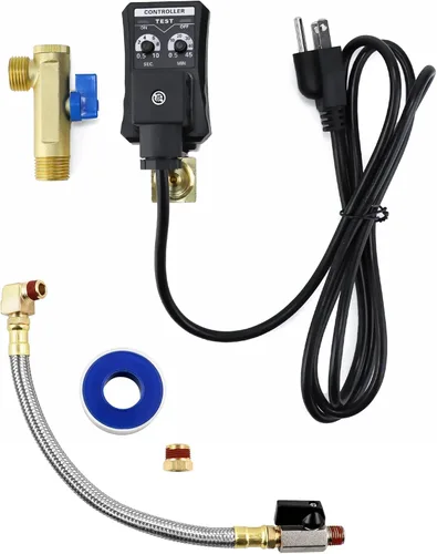 Miniatura 10 de QWORK Válvula de drenaje electrónica, 2 paquetes de CA 110V 1/2 "drenaje automático automático del tanque para el aire comprimido