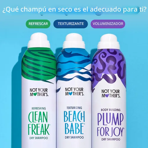 Miniatura 4 de Not Your Mother's Dry Shampoo Spray Signature Surtido (paquete de 3) – 7 onzas cada uno – Clean Freak, Plump for Joy & Beach Babe – Absorbe