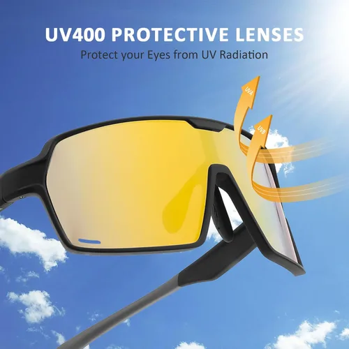 Miniatura 7 de Karsaer Lentes de sol deportivos de gran tamaño para hombres y mujeres, lentes de protección UV de marco grande, ideales para béisbol, correr, Marco