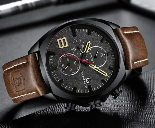 Miniatura 4 de FANMIS Reloj de cuarzo analógico con cronógrafo de acero inoxidable para hombre