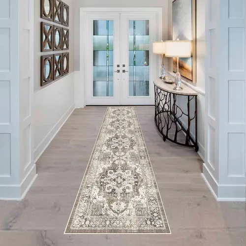 Miniatura 2 de YOUFORTONG Alfombras de pasillo de 2 x 10 pies para pasillos, alfombra de cocina suave antideslizante con respaldo de goma para baño, alfombra