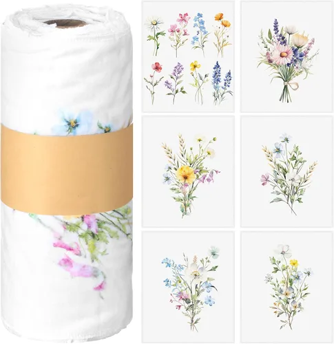 Miniatura 22 de Paquete de 36 paños de limpieza reutilizables de algodón lavables de flores brillantes para el hogar (color nitid)