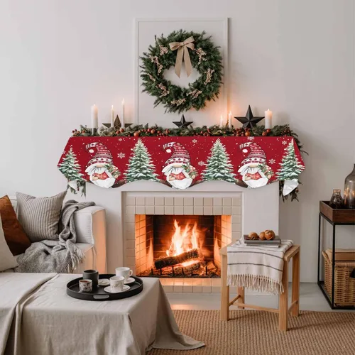 Miniatura 3 de Funda para bufanda de chimenea con diseño de muñeco de nieve azul para Navidad, Halloween, Acción de Gracias, otoño, decoración de interiores