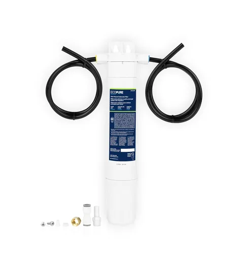 EcoPure Sistema de filtración de agua en línea para grifo principal debajo del fregadero (EPWUFF1) | Certificado NSF | Reduce cloro, sedimentos y