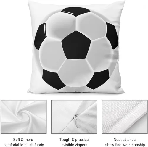 Miniatura 6 de Soccer Football Futbol Ball Super Soft Plush Pillowcase, Suitable for Bedrooms, Sofas, and Living Rooms 20 "x20