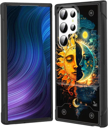 Miniatura 31 de Funda para Galaxy S24 Plus con soporte, doble capa híbrida de policarbonato duro y silicona suave, resistente a prueba de golpes, funda protectora