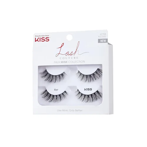 Miniatura 2 de KISS Lash Couture - Pestañas postizas de visón sintético, banda de pestañas sin nudos, reutilizables, aptas para lentes de contacto, fáciles