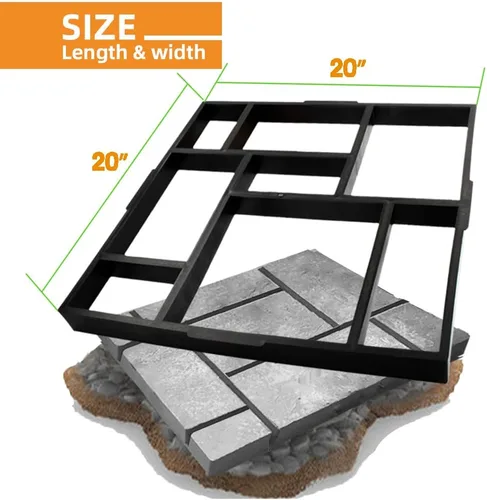 Miniatura 2 de Avalution Talla Grande 20"x20"x1.8" Creador de Caminos Molde de Piedra de Concreto Pathmate Reutilizable Adoquín de Piedra para Césped Patio Jardín