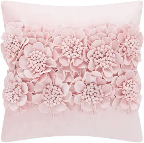 Miniatura 11 de JWH Fundas de almohada hechas a mano con flores en 3D, fundas de cojín decorativas de terciopelo estéreo, para decoración de automóvil, cama, sofá
