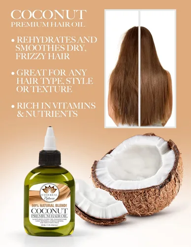Miniatura 6 de Ethereal Nature Mezcla de aceite para el cabello 99% natural de coco 7.10 fl oz, transparente