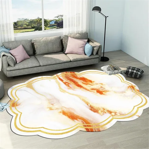 Miniatura 16 de Alfombra de área de mármol negro dorado y gris, 2 x 3 pies, alfombras impresas con patrón geométrico moderno, alfombra decorativa