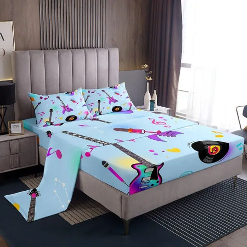 Miniatura 30 de Feelyou Husky - Juego de sábanas con diseño de flor de cerezo rosa, ropa de cama para perro, 1 sábana encimera y 1 sábana bajera ajustable con 1