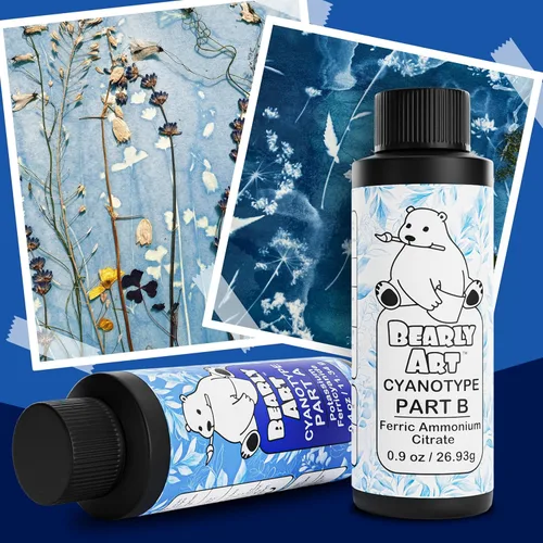 Miniatura 7 de Bearly Art Cyanotype Kit - Sun - Juego de impresión solar para impresión fotográfica en papel y tela - Sensibilizador de 2 partes - Archivo - Crea