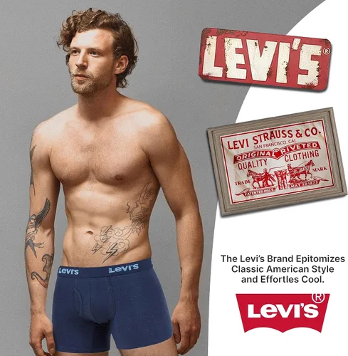 Miniatura 7 de Levi's Calzoncillos tipo bóxer para hombre, algodón elástico transpirable para hombre, paquete de 3
