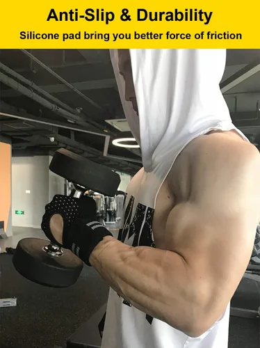 Miniatura 4 de SUJAYU Guantes de gimnasio para levantamiento de pesas para hombres y mujeres, guantes de entrenamiento transpirables, guantes de ejercicio