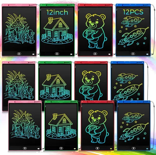 Miniatura 11 de Tinlade Paquete de 12 tabletas de escritura LCD para juegos de recuerdos de fiesta de niños, juguetes educativos de 8.5 pulgadas, regalos a granel