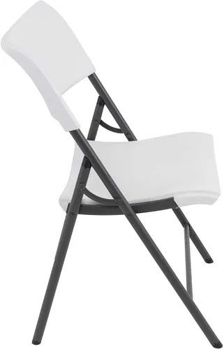 Miniatura 5 de LIFETIME 80191 Silla plegable comercial ligera, granito blanco con marco gris, paquete de 4