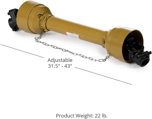 Miniatura 6 de Titan Attachments PTO Shaft, Shear Bolt Included, 1-3/8-In. x 6 Spline on Both Ends