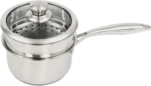 Miniatura 14 de Vaporizador de 10.2 in/10.24 pulgadas, olla de vapor de acero inoxidable de 5 niveles con tapa de vidrio transparente y asas, olla de vapor redonda