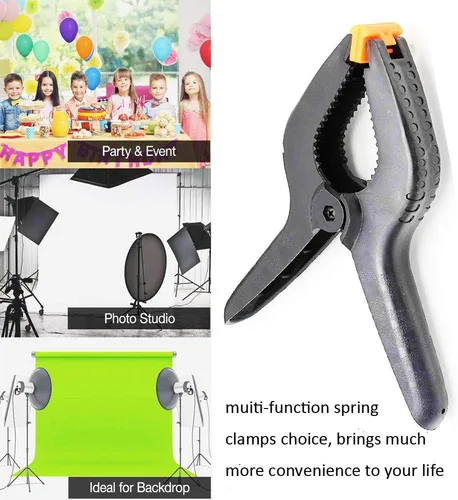 Miniatura 7 de ONDY Paquete de 2 abrazaderas de resorte grandes de 9 pulgadas, de muselina de nailon resistente, abrazaderas de carpintería, fondos de estudio