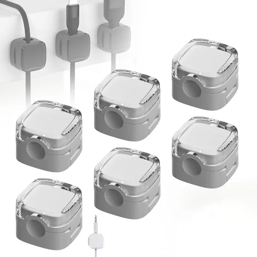 Miniatura 9 de Paquete de 6 organizadores magnéticos de cables de carga, organizador de cables magnéticos, clips magnéticos para organizar cables, soporte