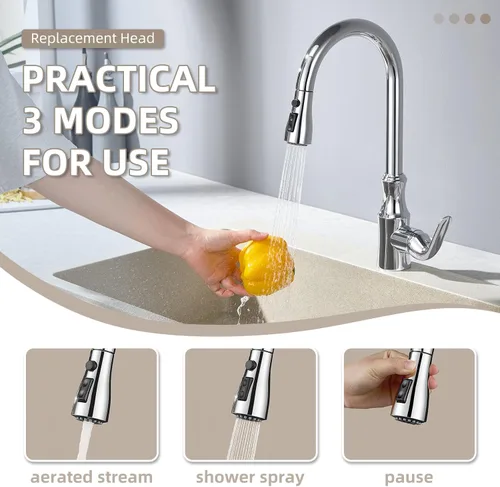 Miniatura 3 de Angle Simple Reemplazo de cabezal de grifo de cocina, rosca macho G de 1/2 o 13/16 pulgadas, prueba NSF/ANSI/CAN 61 y 372, piezas de repuesto