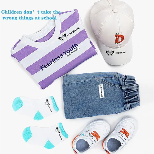 Miniatura 4 de Sello con nombre para ropa, para niños, sello de nombre para ropa, patrón de dibujos animados, sello de nombre personalizado, 6 patrones