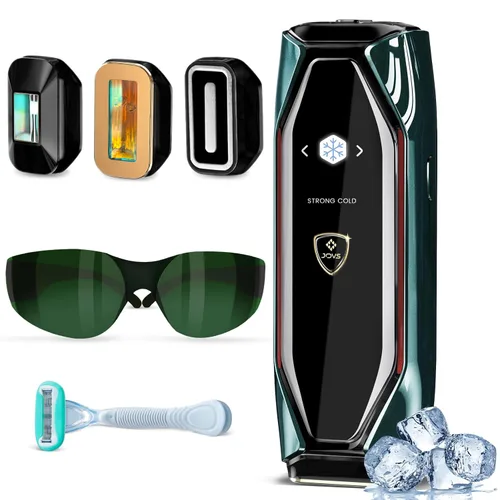 JOVS Depilación láser, dispositivo de depilación sin dolor de 37 °F con enfriamiento de hielo de zafiro, depilación 3 en 1 y rejuvenecimiento de la